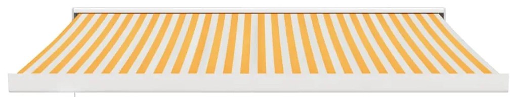 Toldo retrátil 3,5x2,5 m tecido e alumínio amarelo e branco
