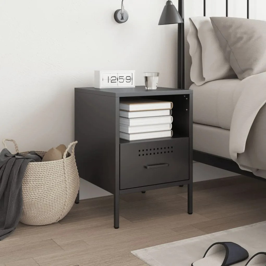 Mesa de cabeceira 36x39x50,5 cm aço preto