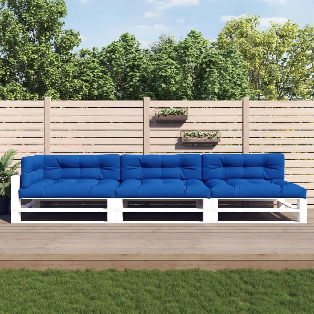 vidaXL Almofadões para móveis de paletes 7 pcs tecido azul real