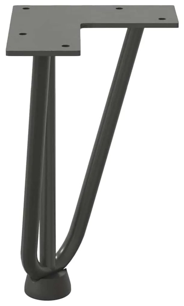Pernas de grampo para mesa de centro 4 peças antracite 20 cm aço maciç