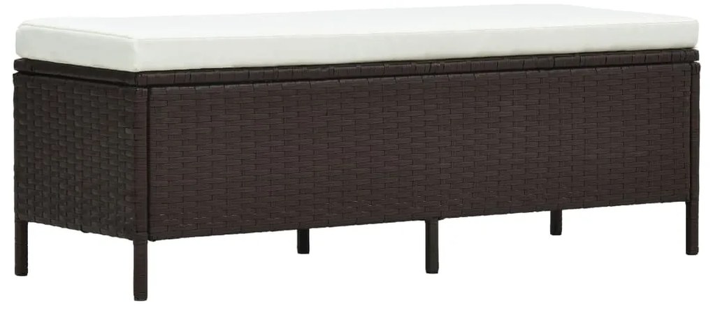 3 pcs conjunto lounge jardim c/ almofadões vime PE castanho