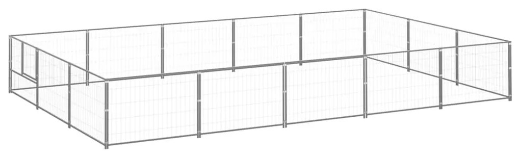 vidaXL Canil para cães 15 m² aço prateado