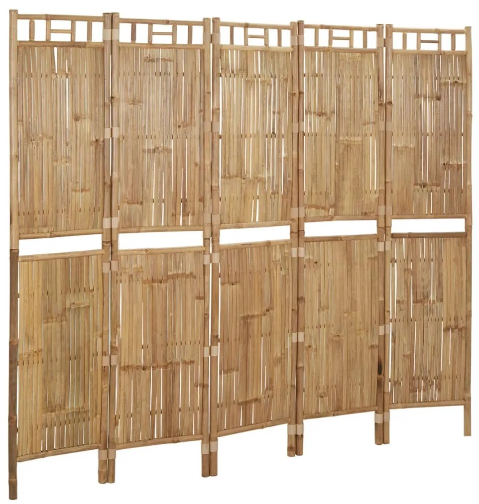 Biombo/divisória com 5 painéis 200x180 cm bambu