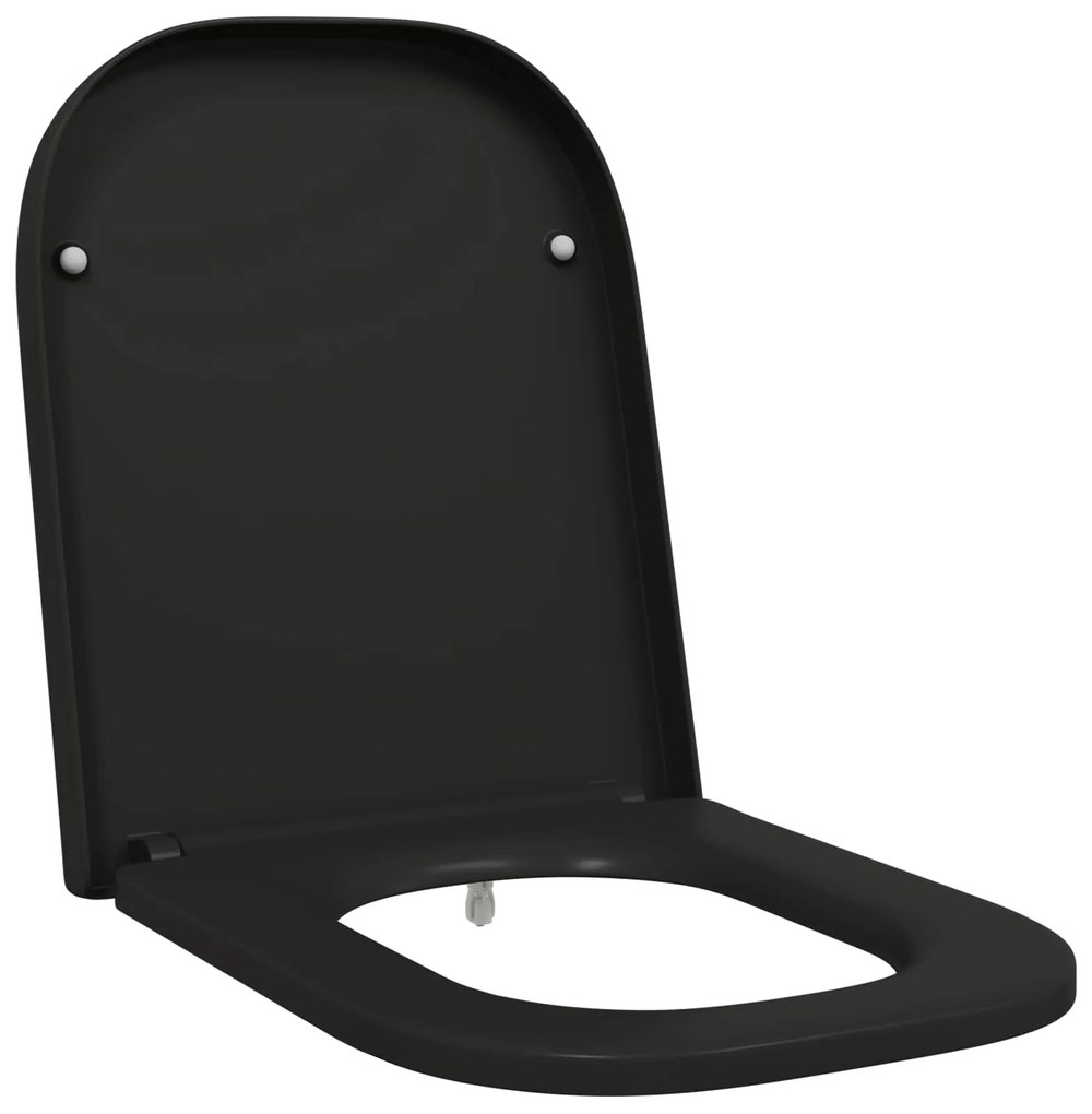 vidaXL Assento de Vaso Sanitário Preto 44,5 x 35 x 3,6 cm Duroplast