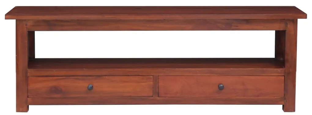 Móvel de TV 115x30x40 cm madeira de mogno maciça castanho