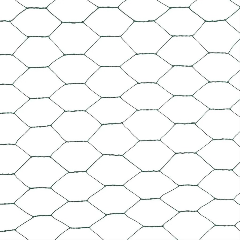 Cerca arame galinheiro 25x1,5 m aço c/ revestimento PVC verde