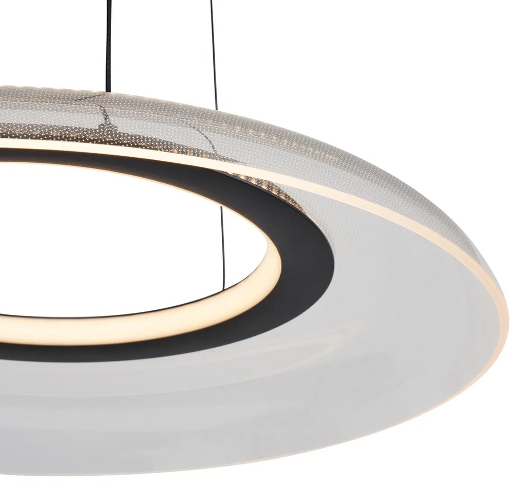 Candeeiro suspenso de design preto e transparente com 3 níveis de regulação - Scacrylic