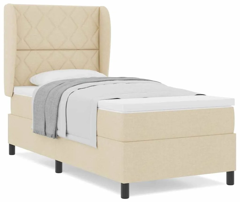 Cama Box Creme com Colchão 90x200 cm Tecido