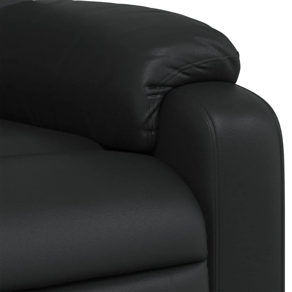 Poltrona reclinável couro artificial preto