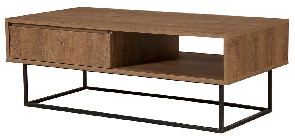Mesa de Centro Dale – Nogueira/Preto – 120x43x60 cm