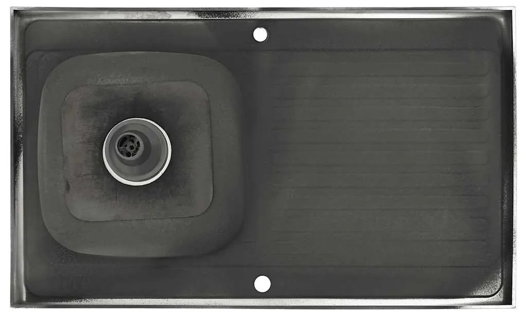 Lava-louça cozinha + escorredor aço inox prateado