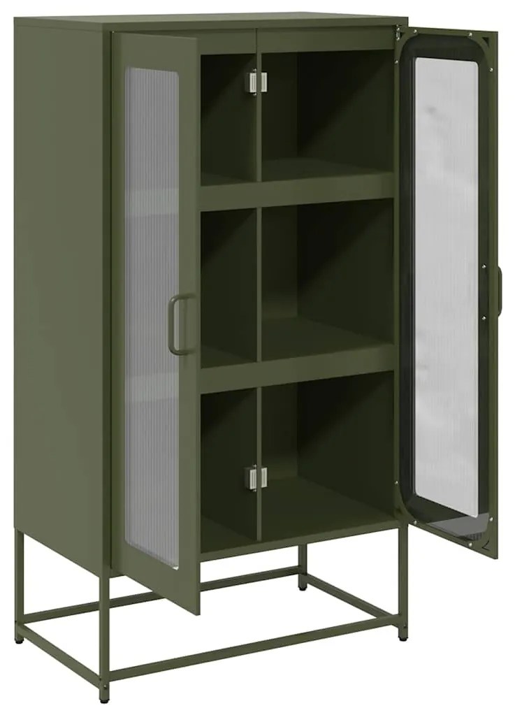 Aparador alto 68x39x123 cm aço verde azeitona