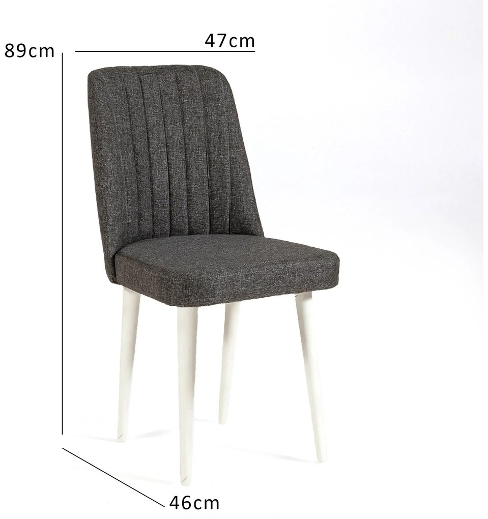 Cadeira Vina – Branco Antracite – 47x89x46 cm