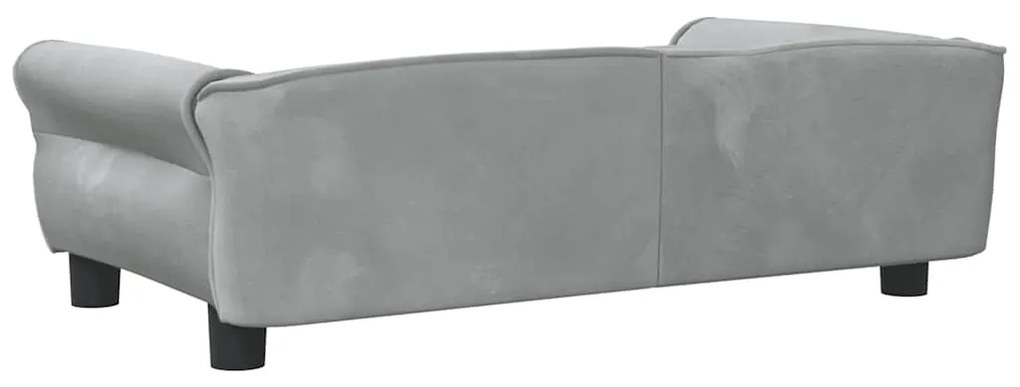 Cama para cães 95x55x30 cm veludo cinzento-claro