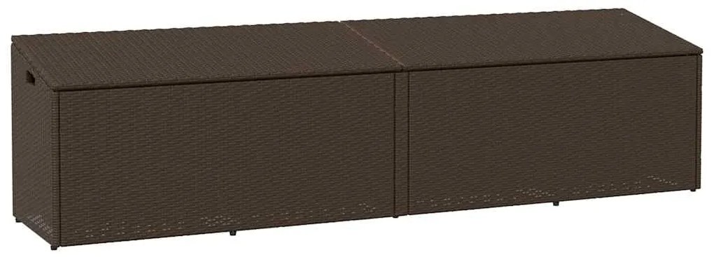 vidaXL Caixa de arrumação para jardim 220x50x58 cm vime PE castanho