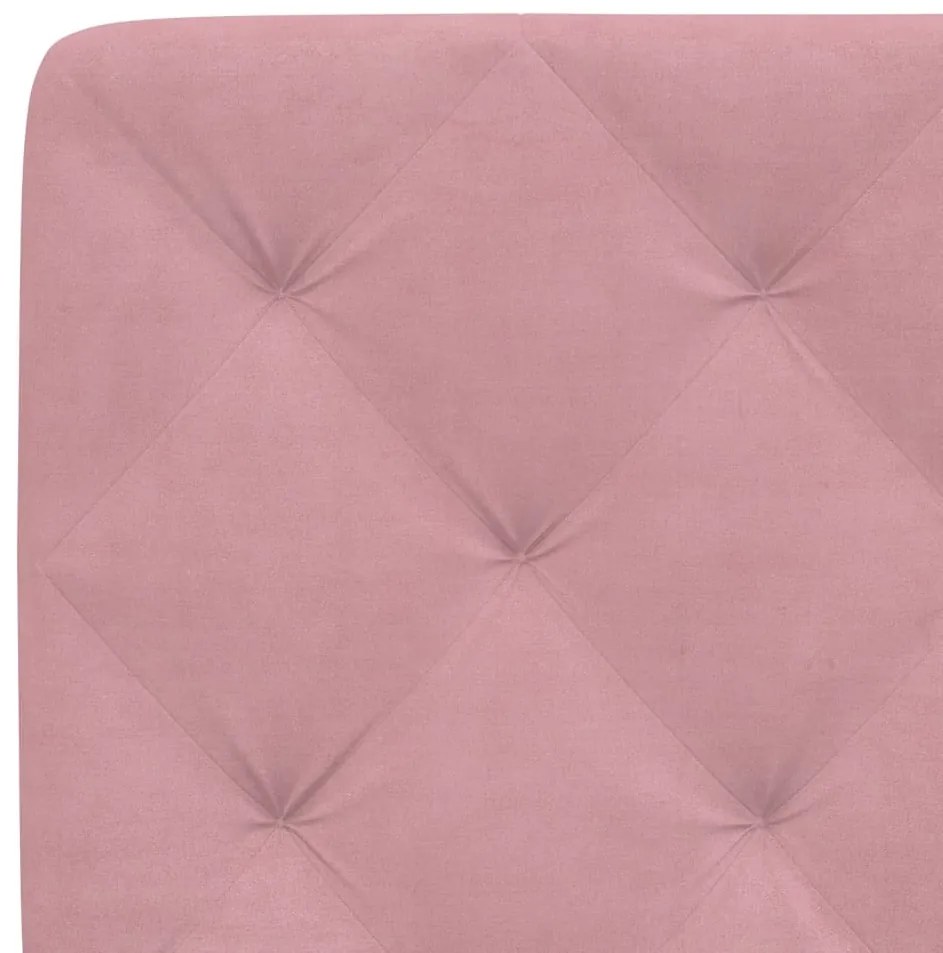 Cama com colchão 140x190 cm veludo rosa