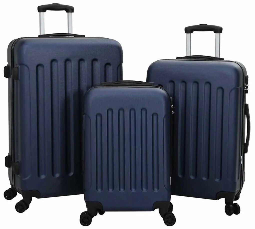 vidaXL Mala 3 pcs Azul Escuro 50 x 31 x 78 cm Plástico ABS