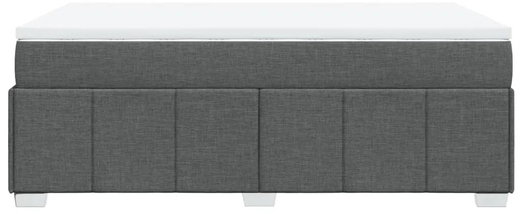 Cama boxspring com colchão 120x190 cm tecido cinzento-escuro