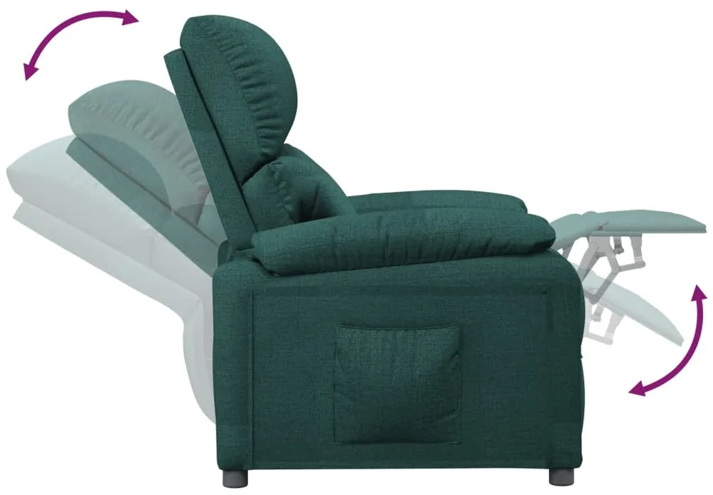 Poltrona reclinável tecido verde-escuro