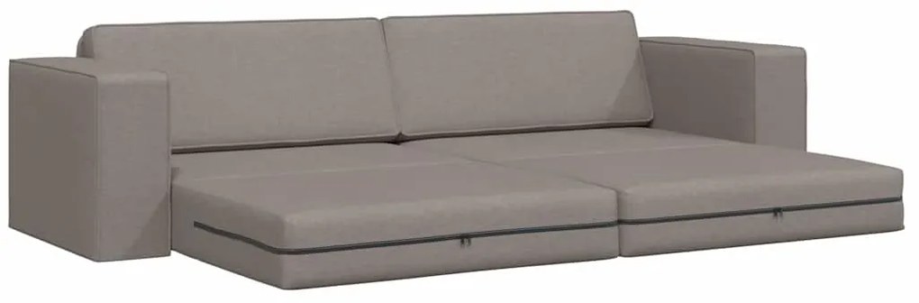 Sofá-Cama de Chão 2 em 1 Taupe 245x150x60.5 cm Tecido