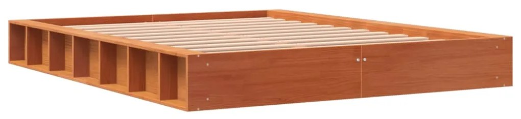 Cama sem colchão 120x200 cm madeira pinho maciça castanho-mel
