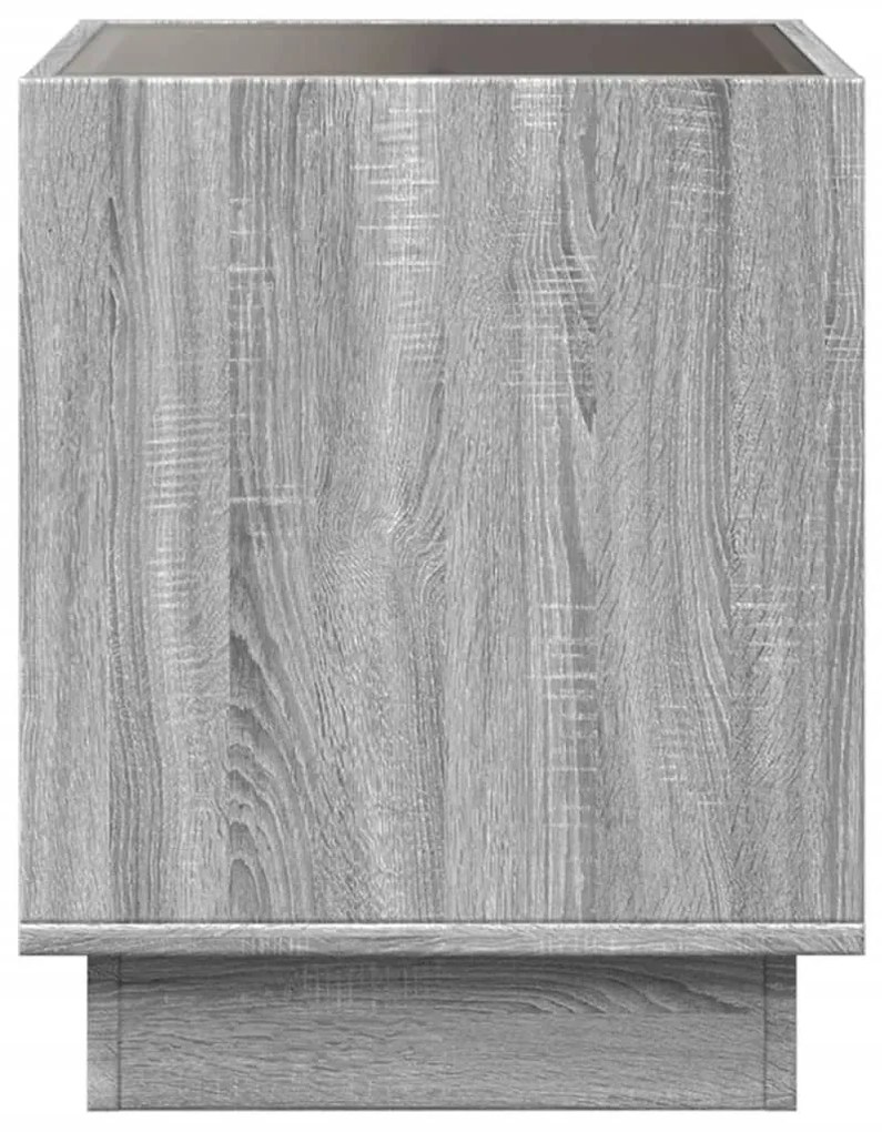 Mesa de cabeceira c/ LED Infinity 50x50x50 cm cinzento sonoma