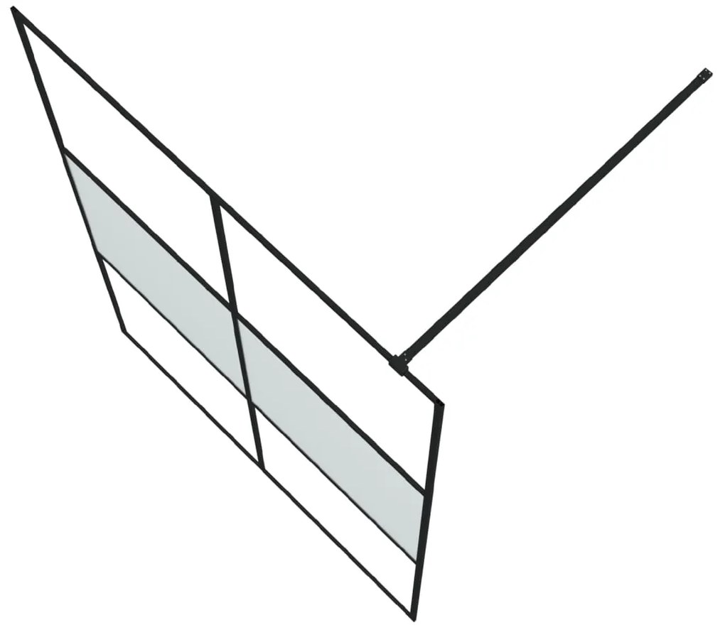 Divisória de chuveiro 140x195 cm vidro semiopaco ESG preto