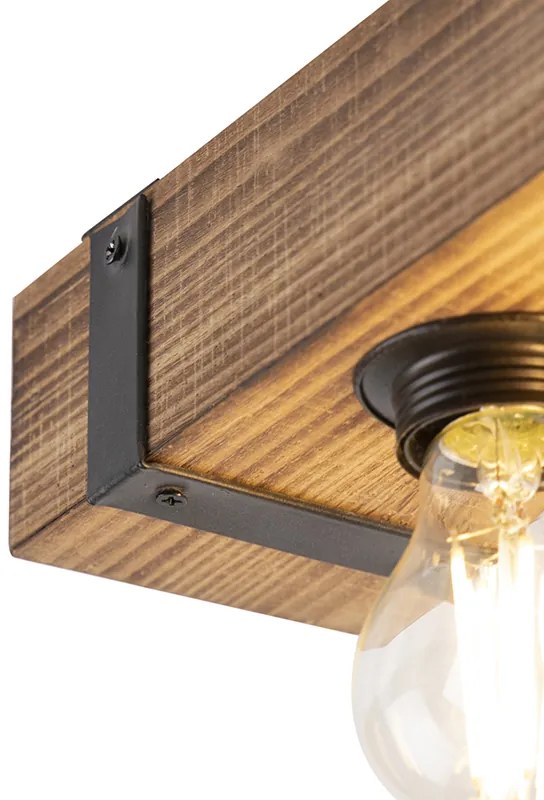 LED Luminária de teto industrial inteligente madeira com aço incl. 4 WiFi A60 - Reena Industrial
