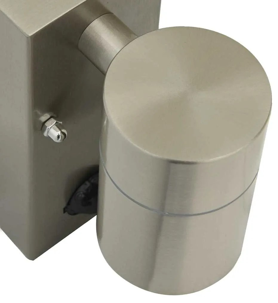 Luz de Parede Exterior com Sensor Prata Aço Inoxidável IP44