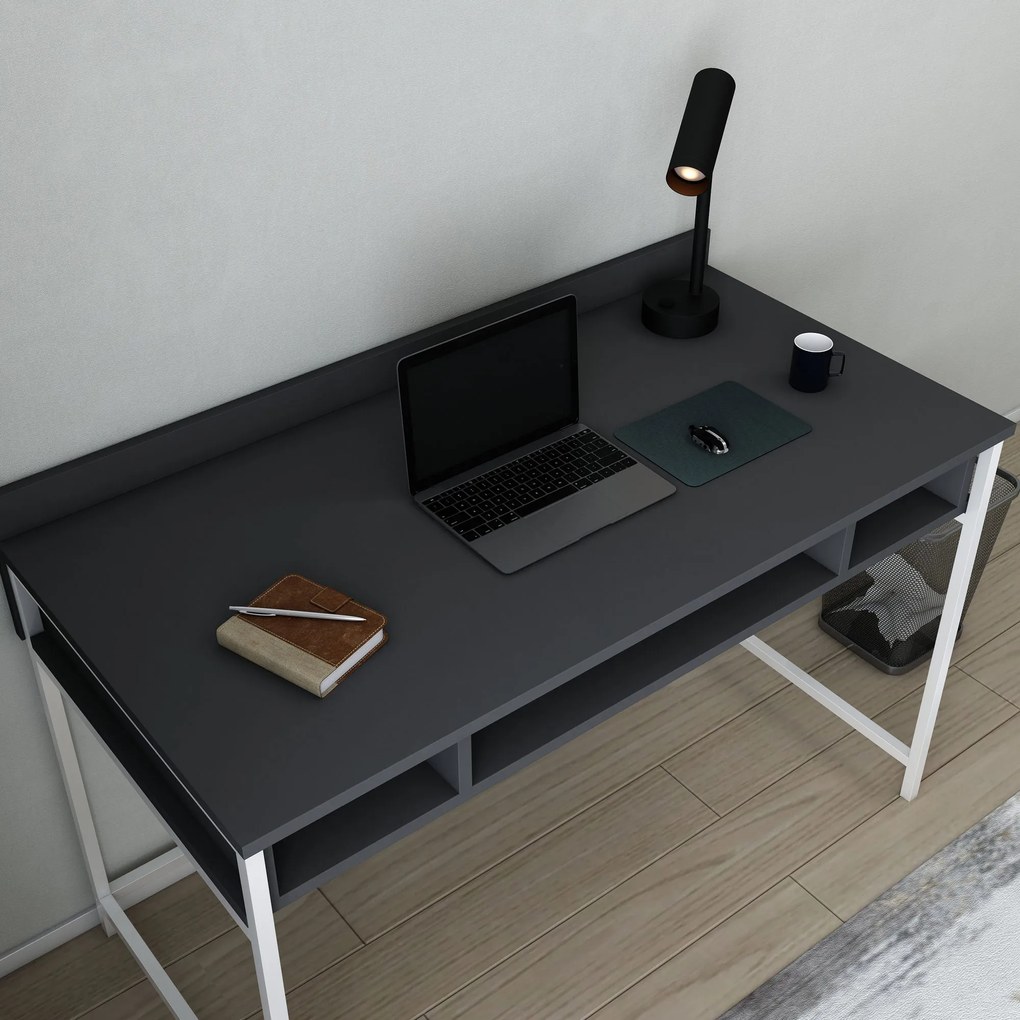 Secretária de Estudo Alma – Branco Antracite – 120x60x74.8 cm