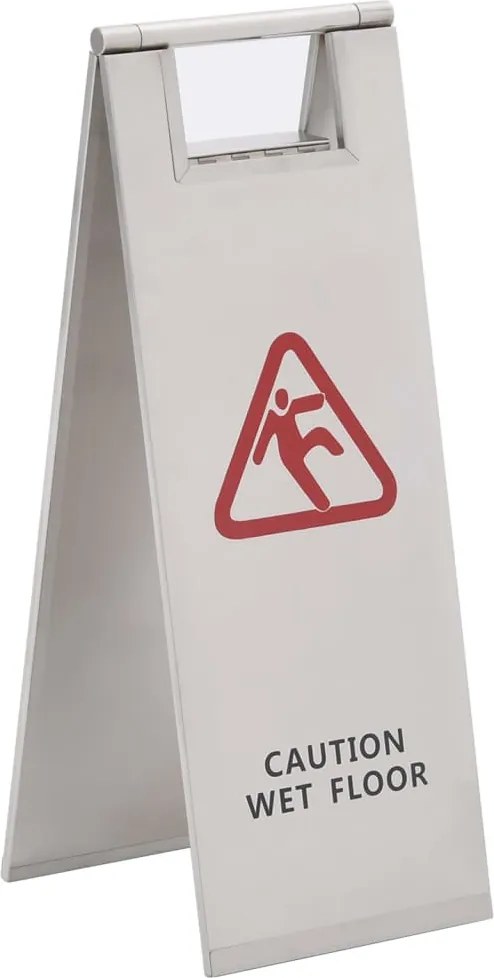 vidaXL Placa de sinalização de piso molhado dobrável aço inoxidável