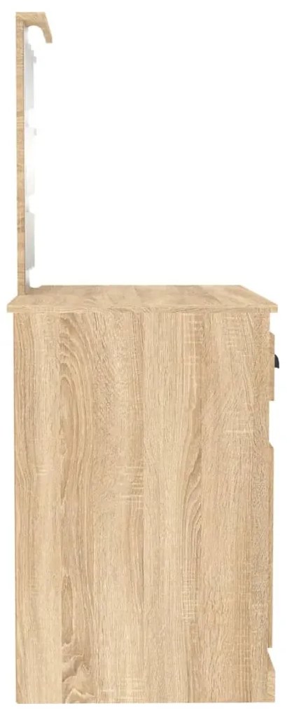 Toucador+luzes LED 90x50x132,5 cm deriv.madeira carvalho sonoma