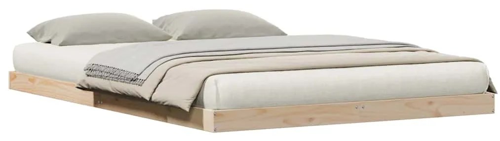 Estrutura de Cama Floor vidaXL Branca 140x220 cm Madeira Sólida de Pin
