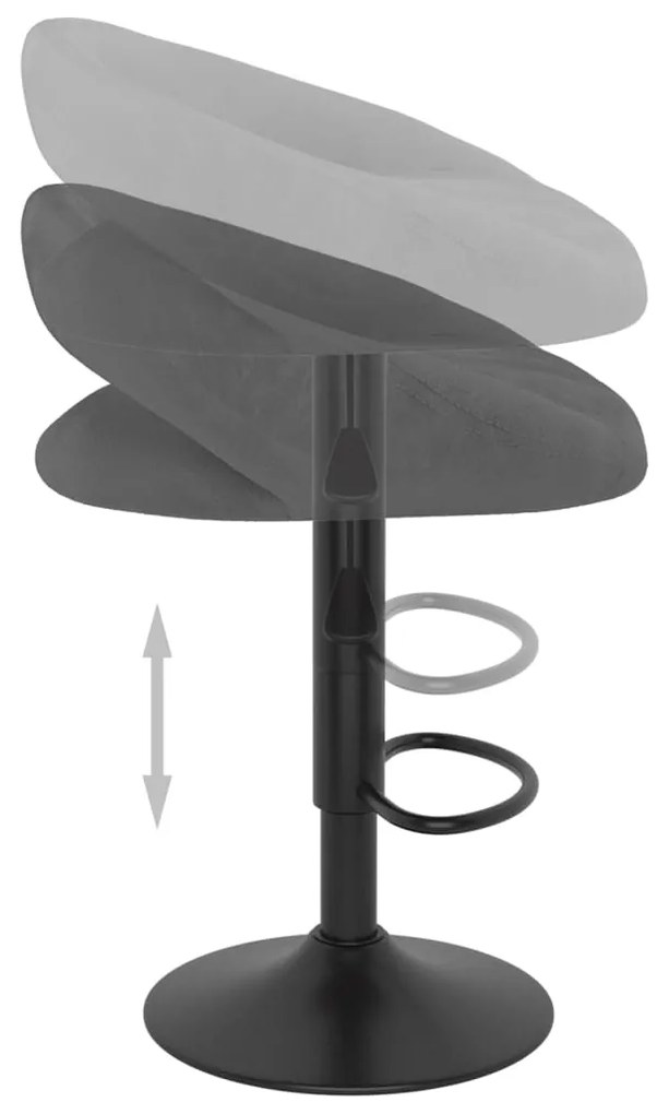 Bancos de bar 2 pcs veludo cinzento-escuro