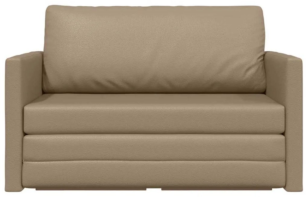 Sofá Cama 2 em 1 Cappuccino 124x71x78 cm Couro Sintético