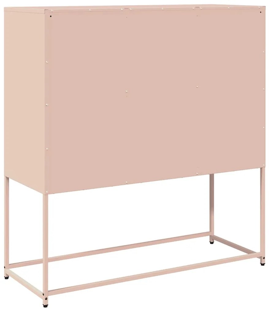 Aparador 100,5x39x107 cm aço laminado a frio rosa