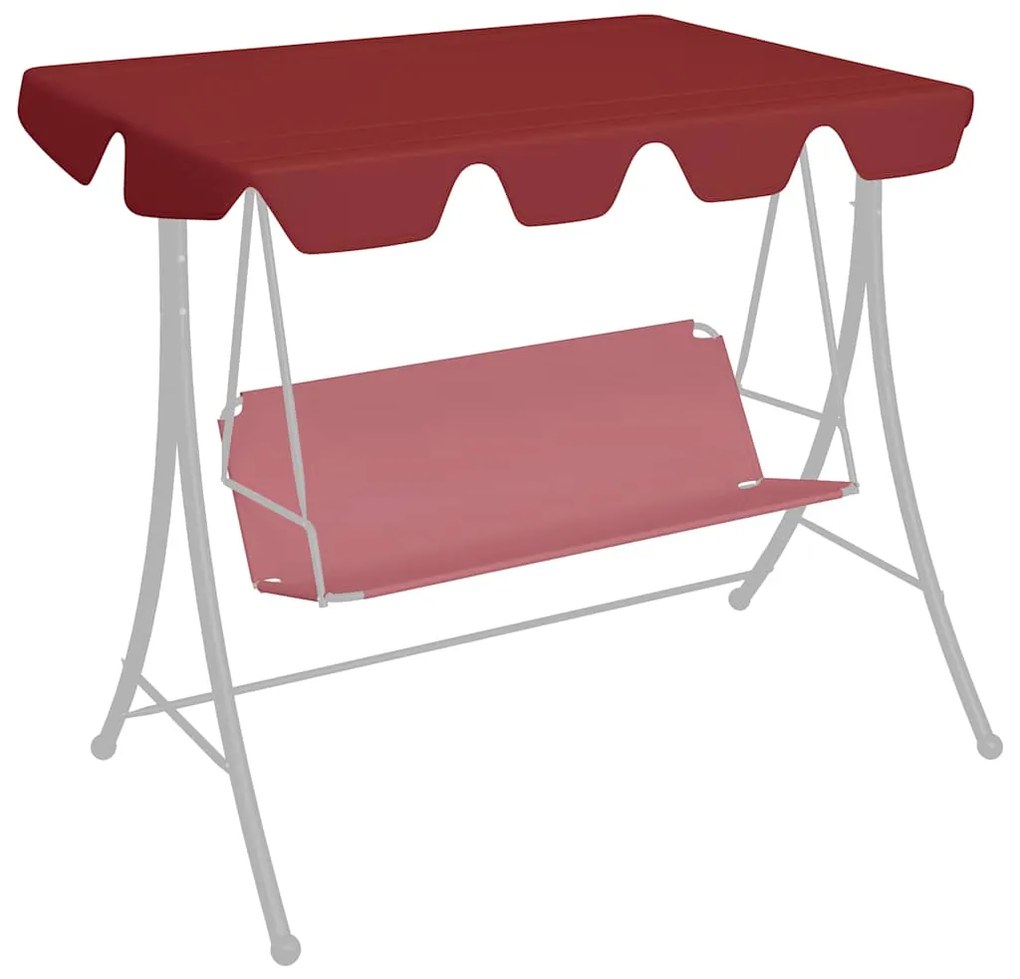 Toldo suplente p/ baloiço de jardim vermelho tinto