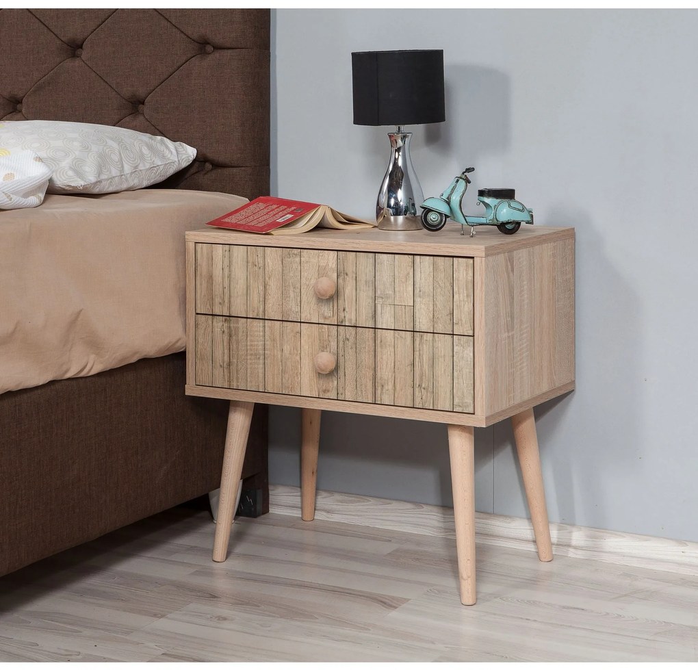 Mesa de Cabeceira Two – Carvalho Sonoma – 60 cm x 61 cm x 40 cm