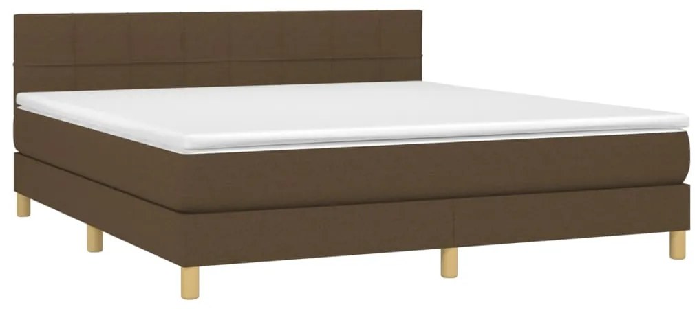 Cama com molas/colchão 180x200 cm tecido castanho-escuro