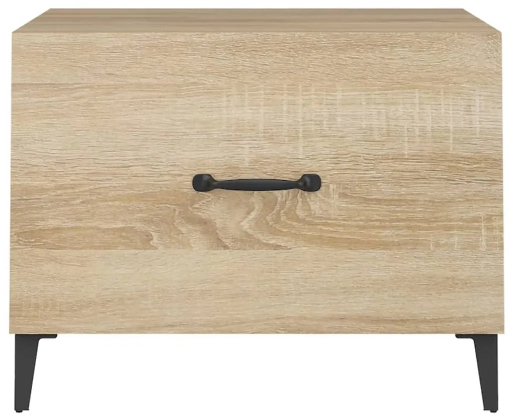 Mesas de centro com pernas de metal 2 pcs 50x50x40 cm sonoma
