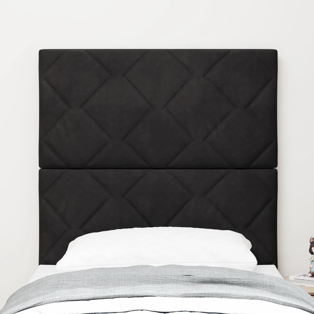 Cabeceira vidaXL com Design de Blocos de Diamante em Preto, 80 cm de V