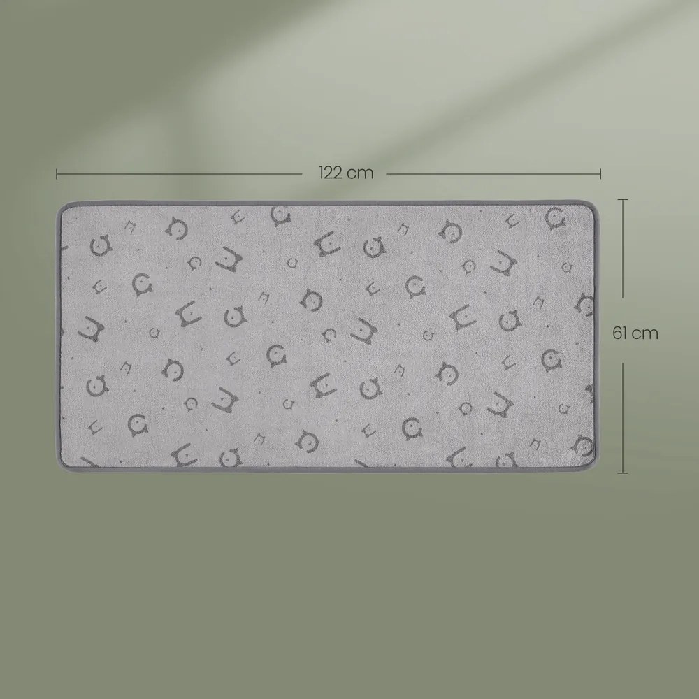 Conjunto de 2 Manta para cães,122 x 61 cm tapete reutilizável para cães Cinza