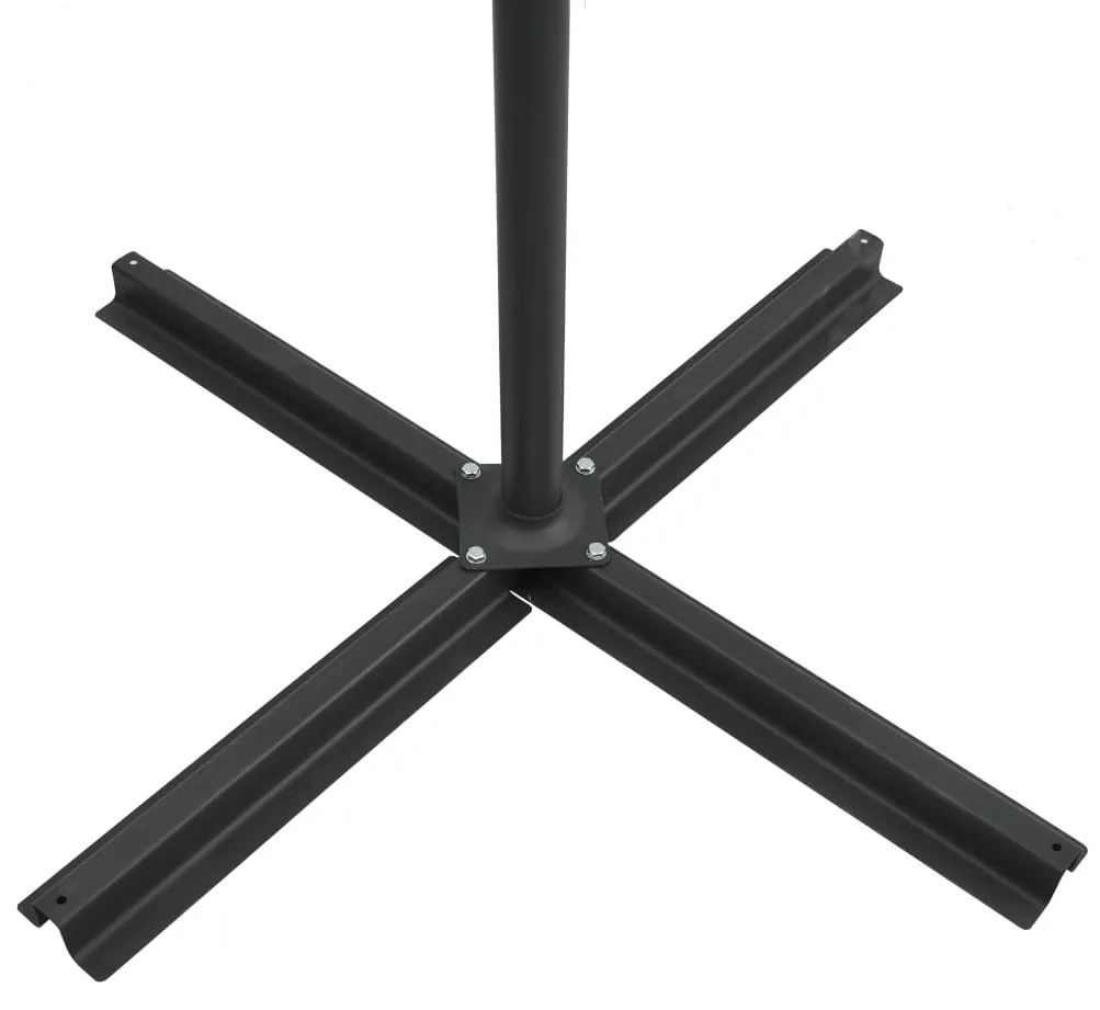 Guarda-sol cantilever c/ luzes LED e poste aço 250x250 cm preto