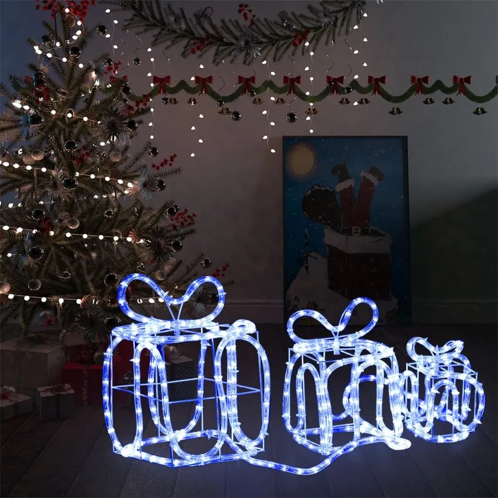 329826 vidaXL Caixas presente de Natal com 180 luzes LED interior/exterior