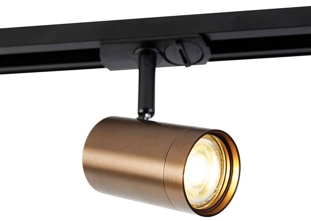 Foco de trilho monofásico moderno bronze escuro - Iconic Jeana