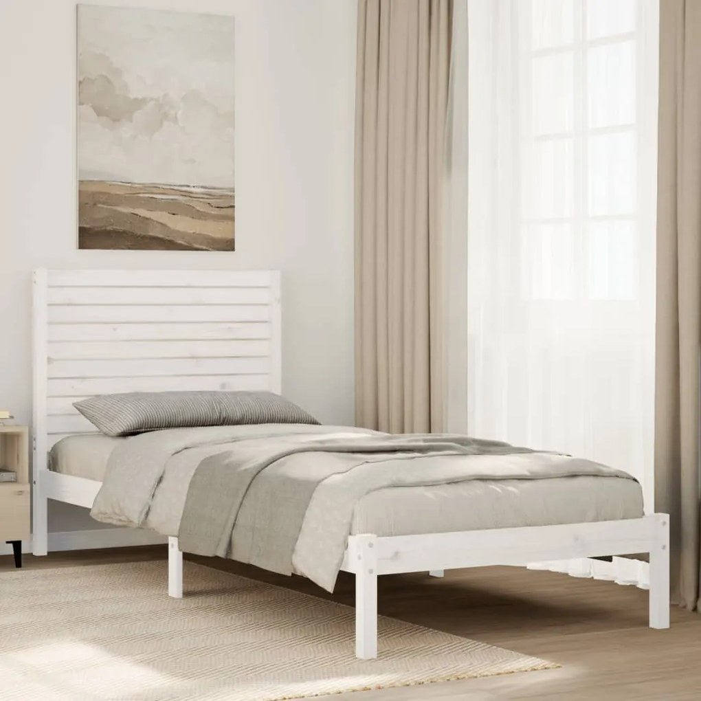 vidaXL Cama extra longa sem colchão 90x220 cm madeira maciça