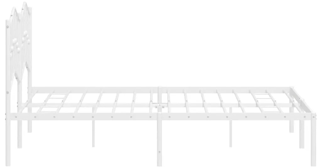 Estrutura de cama com cabeceira 150x200 cm metal branco