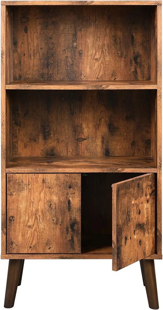 Estante retro com portas 60 x 30 x 120 cm Castanho com aspeto de madeira