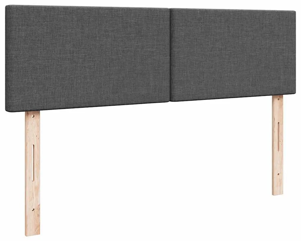Cama otomana com colchão &amp; LEDs 140x200 cm cinzento escuro