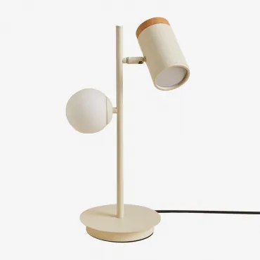 Lâmpada De Mesa Orientável Com 2 Pontos De Luz Em Ferro Amaranto Tapioca Bege - Sklum